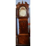 Watson, Blackburn, inlaid mahogany cased North Country longcase clock with arched dial and