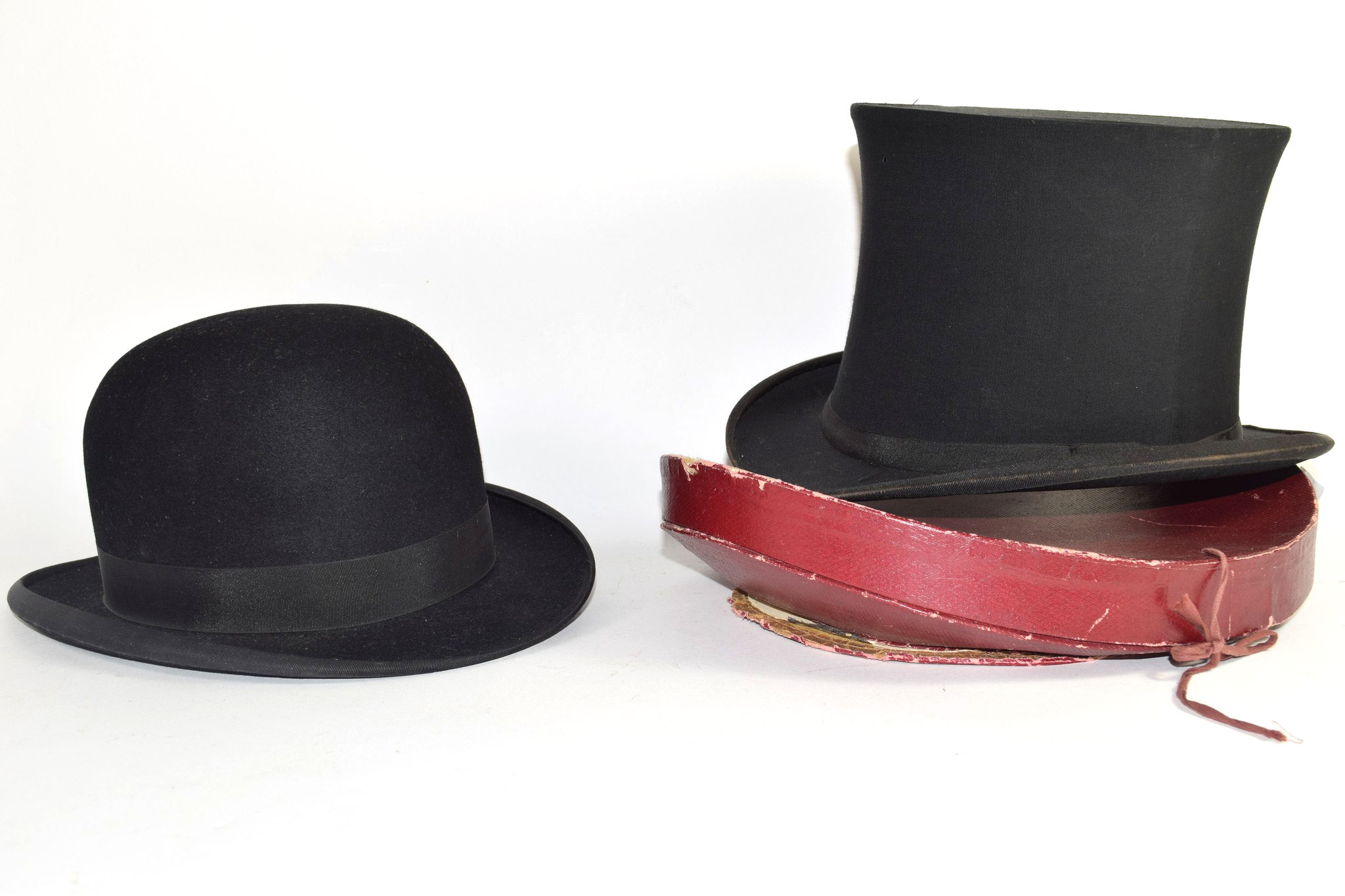 Dunn & Co bowler hat and a further "Extra Quality" top hat (2)