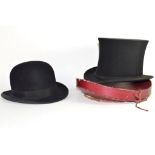 Dunn & Co bowler hat and a further "Extra Quality" top hat (2)