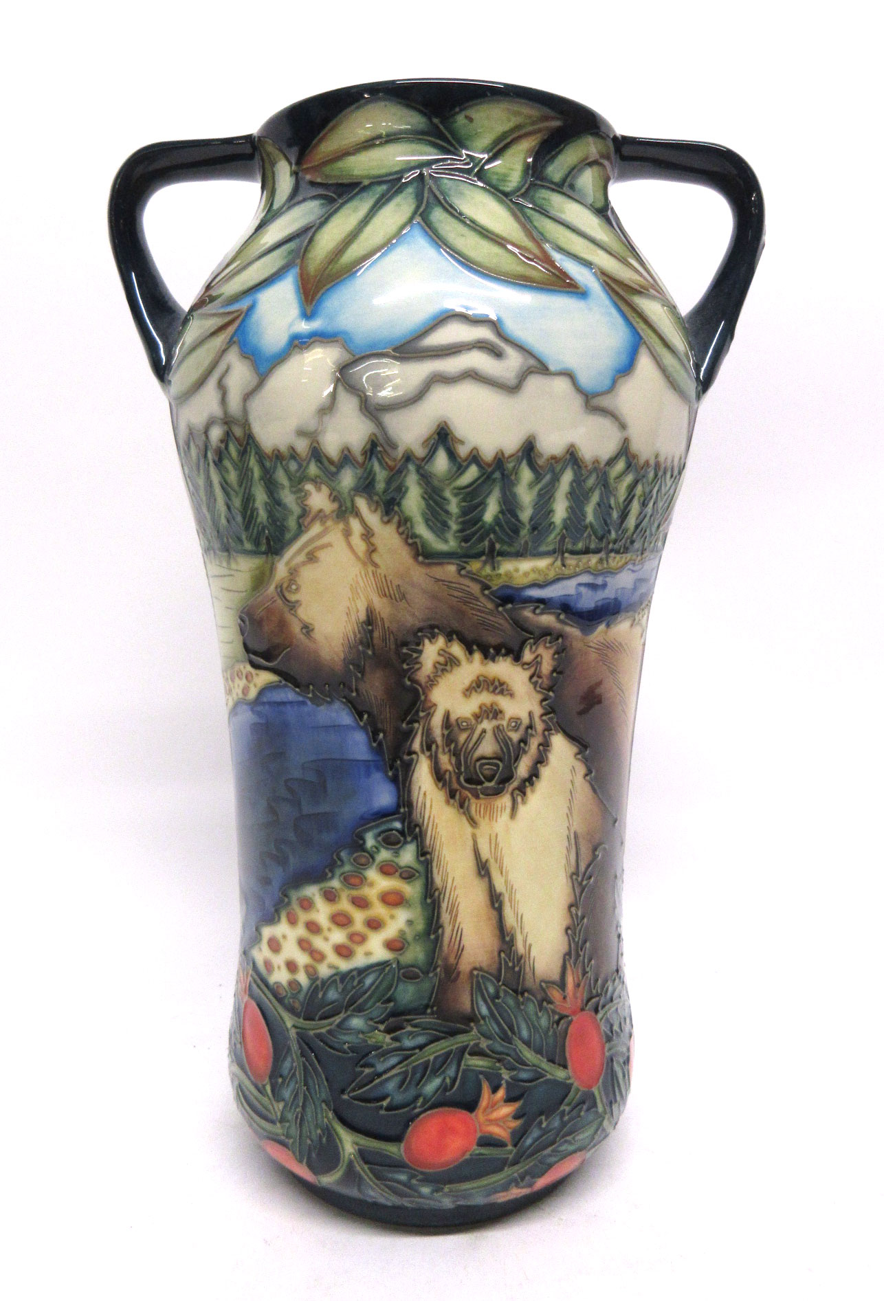 Modern Moorcroft vase in the Katmi pattern by Sian Leeper, limited edition 167/200