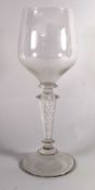 Large wine glass on domed foot with air twist