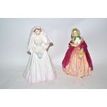 Pair of Doulton figures of The Bride and Rosebud, 22cm high (2)