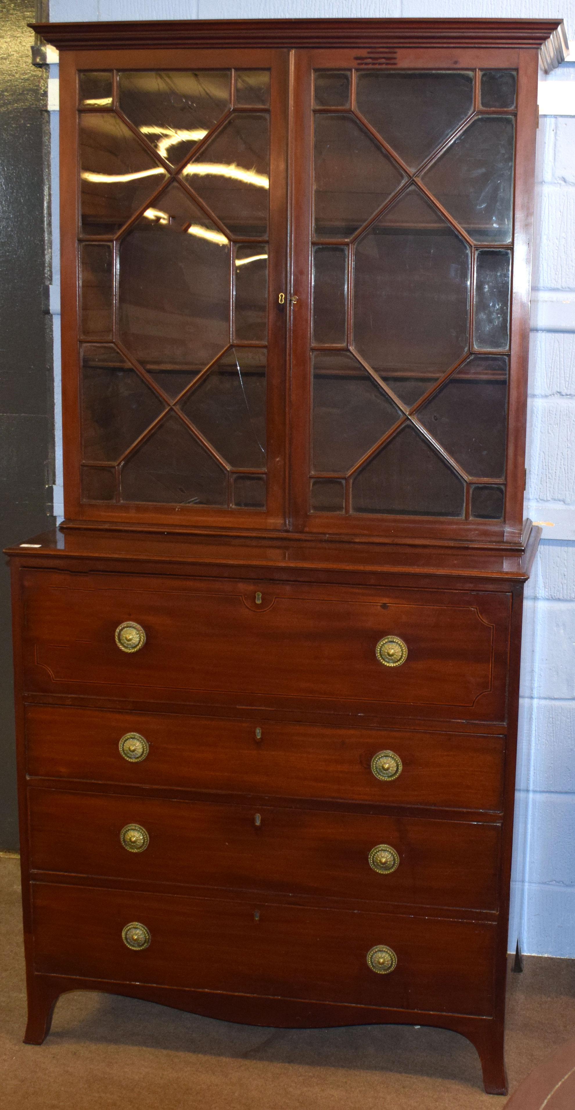 Georgian mahogany secretaire cabinet