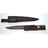 Bowie knife with leather sheath