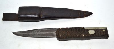 Bowie knife with leather sheath