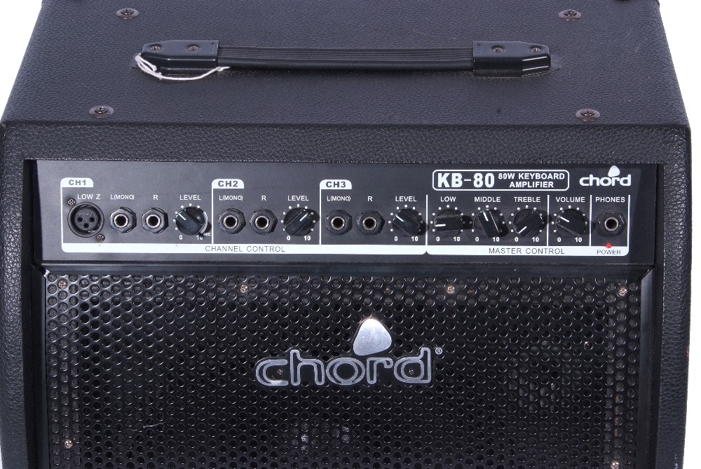 Chord KB-80 keyboard amplifier 80 watt complete with manual and leads. - Image 3 of 3