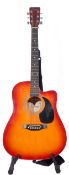 Encore Electo-Acoustic with strap, gig bag, stand and boxed 'Interactive Guitar Course'.