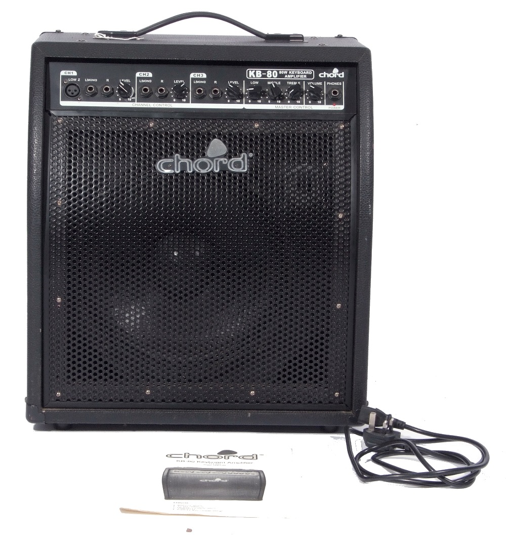 Chord KB-80 keyboard amplifier 80 watt complete with manual and leads.