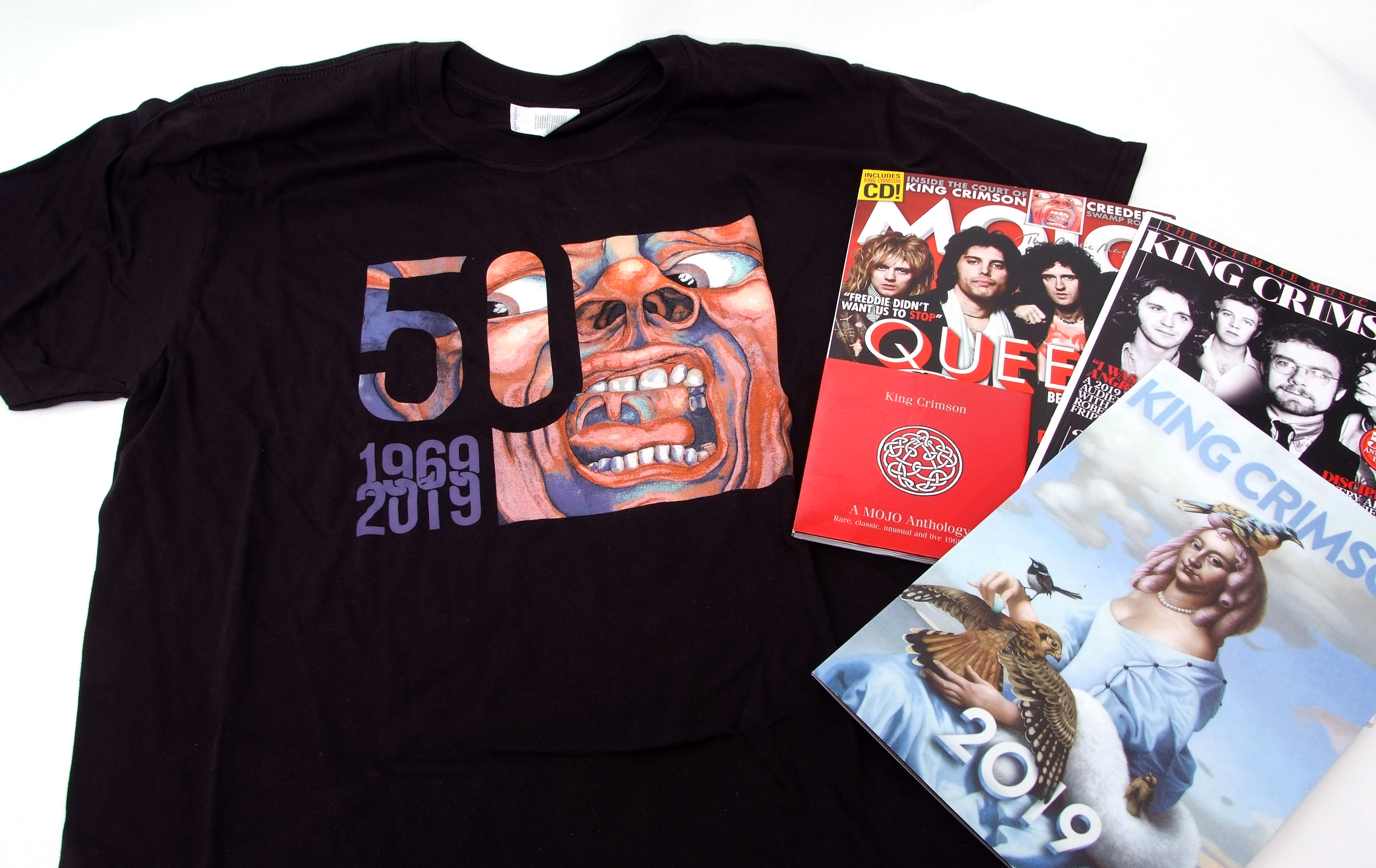 King Crimson 'In the Court of the Crimson King' 2019 concert T-shirt and tour programme.