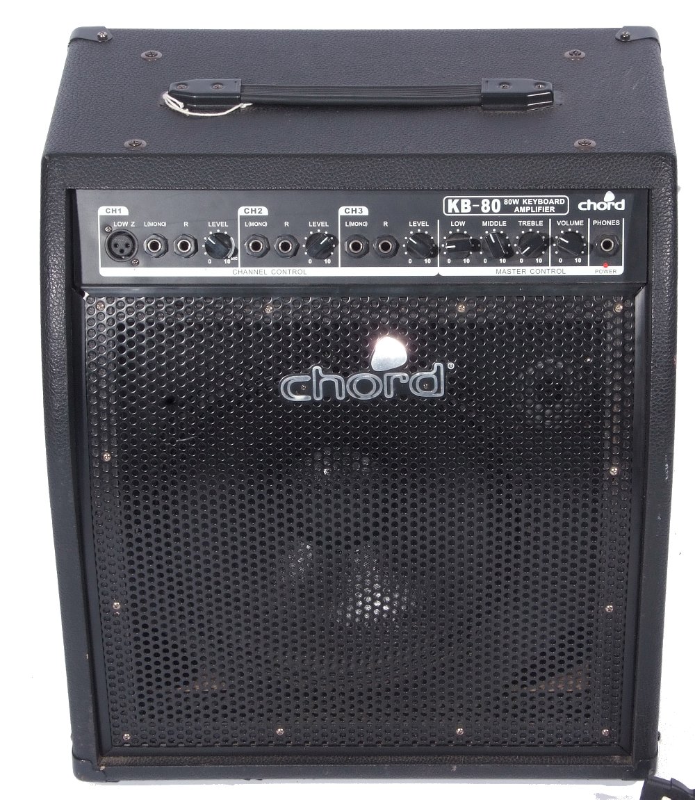 Chord KB-80 keyboard amplifier 80 watt complete with manual and leads. - Image 2 of 3