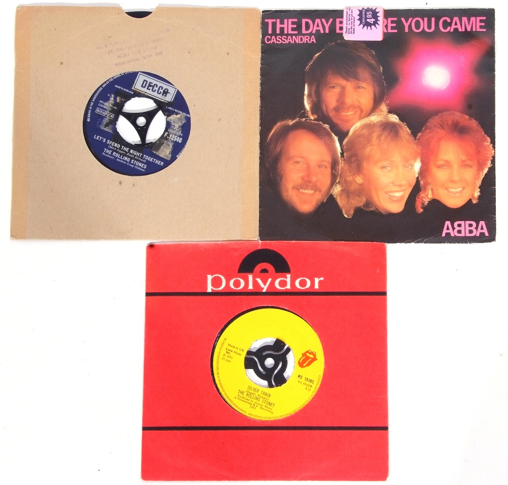 Small collection of 7" to include ABBA 'The Day Before You Came'.