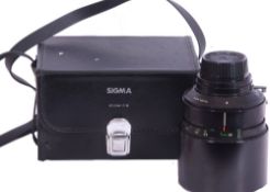 Sigma 600mm mirror lens with case and filters.