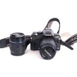 Olympus E-420 with 45-150mm lens and 14-42mm lens.