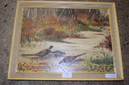 OIL ON CANVAS PAINTING OF PHEASANTS