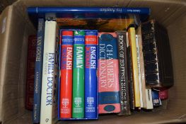 BOX MIXED BOOKS, DIXTIONARYS, MEDICAL BOOKS ETC