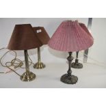 QTY METAL TABLE LAMPS AND SHADES