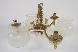BOX CONTAINING THREE LIGHT FITTINGS AND SHADES