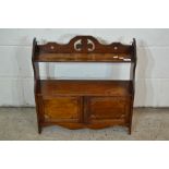 SMALL STAINED WOOD WALL CABINET APPROX WIDTH 58CM