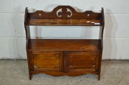 SMALL STAINED WOOD WALL CABINET APPROX WIDTH 58CM