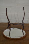 SMALL MAHOGANY EFFECT SWING MIRROR APPROX WIDTH 40CM