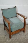 LOW UPHOLSTERED ARMCHAIR APPROX WIDTH 59CM