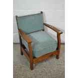 LOW UPHOLSTERED ARMCHAIR APPROX WIDTH 59CM