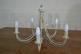 PAINTED CANDELABRE TYPE CEILING LIGHT FITTING APPROX DIAM 55CM