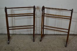 TWO MAHOGNAY EFFECT REPRODUCTION TOWEL RAILS