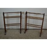 TWO MAHOGNAY EFFECT REPRODUCTION TOWEL RAILS