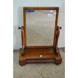 SMALL MAHOGANY WING MIRROR WITH DRAWER BENEATH APPROX WIDTH 44CM