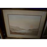 PRINT OF LANDSCAPE IN BLACK WOODEN FRAME