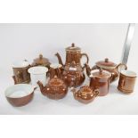 QTY OF FRENCH POTTERY KITCHEN WARES INCLUDING VARIOUS COFFEE POTS, TEAPOTS AND COVERS ETC