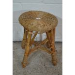 SMALL CANE WORK STOOL APPROX DIAM 14"