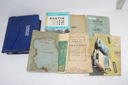 BOX QTY OF CAR MANUALS ONE FOR THE AUSTIN COUNTRYMAN AND PICKUP FURTHER AUSTIN A40 MANUAL AND MANUAL