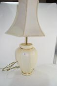 CERAMIC TABLE LAMP AND SHADE