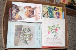 BOX OF BOOKS MAINLY ON GARDENING AND CATS