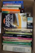 BOX OF MIXED BOOKS, COOKERY AND SPORT INTEREST