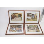 GROUP OF FOUR PRINTS IN MAHOGANY FRAMES ONE OF TOM SMART AND SAM WELLAR MEETS HIS LONG LOST PARENTS