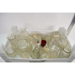 TRAY CONTAINING QTY OF KITCHEN GLASS WARES AND OTHER ITEMS