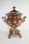 COPPER URN WITH CERAMIC HANDLES