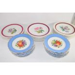 QTY OF CERAMIC PLATES MAILNY WITH FLORAL AND FRUIT DECORATION
