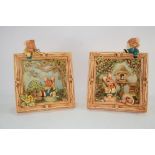 TWO RESIN PLAQUES ENCLOSING RESIN MICE