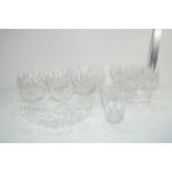 QTY OF CUT GLASS BRANDY GLASSES FRUIT BOWLS ETC