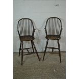 PAIR OF GOOD QUALITY STICK BACK HIGH CHAIRS EACH HEIGHT APPROX 128CM