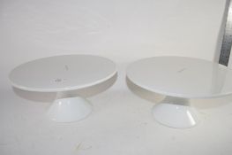 TWO CERAMIC CAKE DISHES