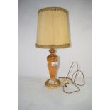 WOODEN TABLE LAMP AND SHADE