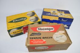 BOX QTY OF DUNLOPE AND SLAZENGER TENNIS BALLS