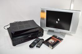 SANYO 12V TELEVISION TOGETHER WITH A VIDEO RECORDER ETC