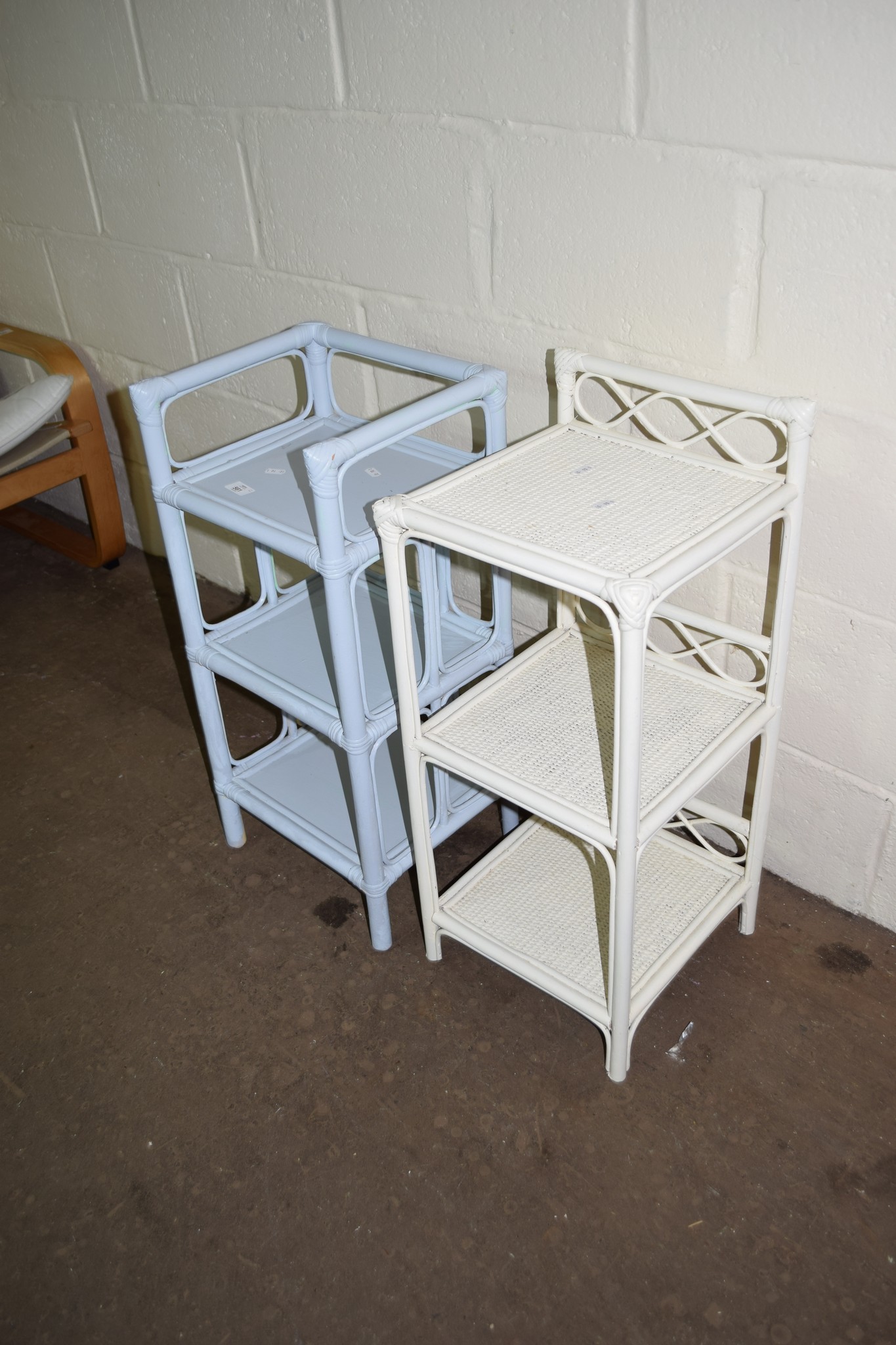 TWO SMALL PAINTED BATHROOM UNITS EACH WIDTH APPROX 33CM - Image 2 of 2