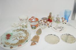 BOX VARIO0US CERAMICS INCLUDING GLADSTONE ROSEMARY SAUCERS ETC